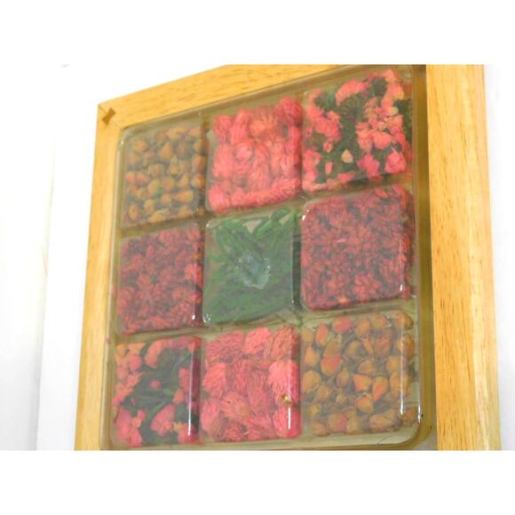 Vintage Dried Flower Decorative Trivet Tray Made In France - Picture 4 of 7